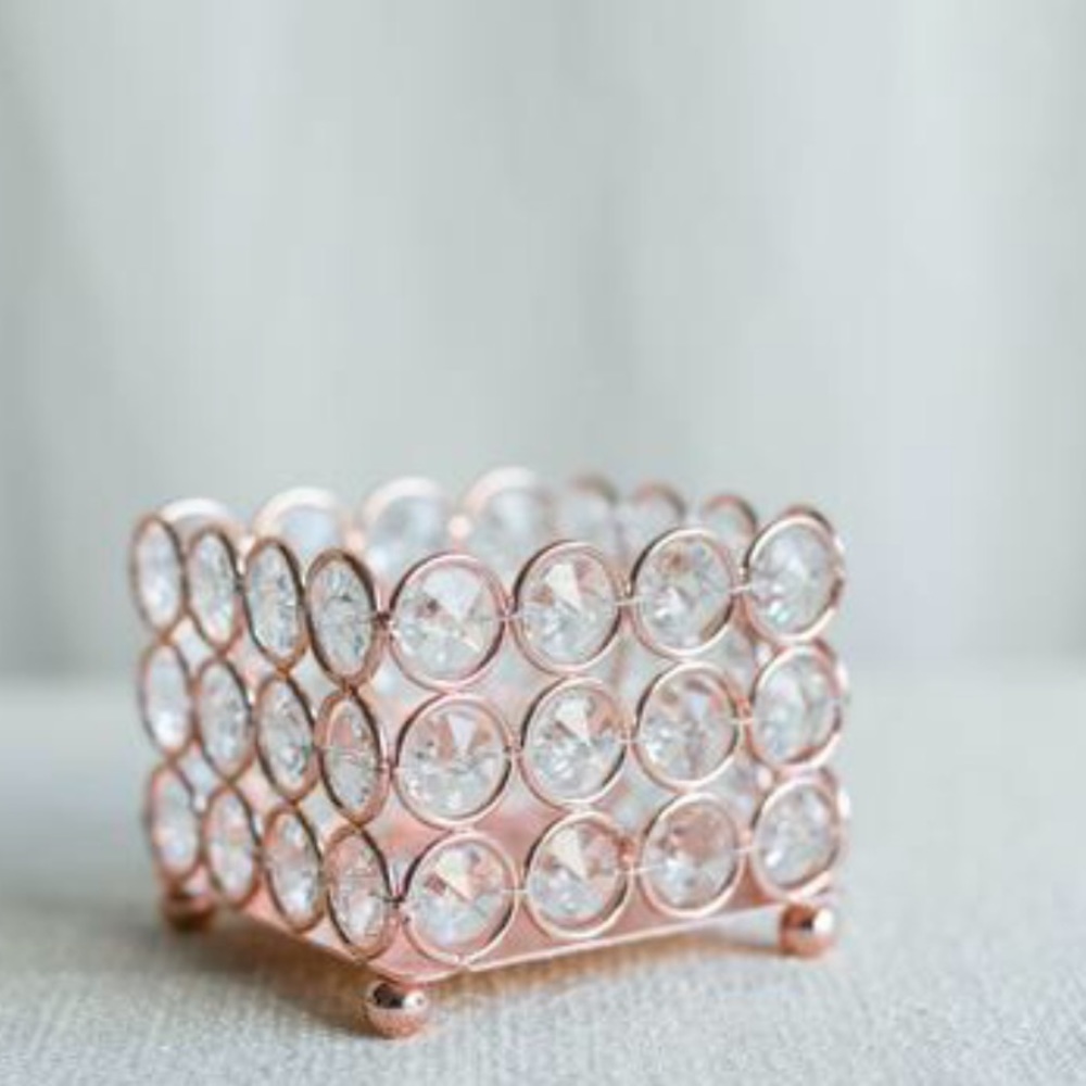 Rose Gold Votive Tealight Crystal Candle Holder